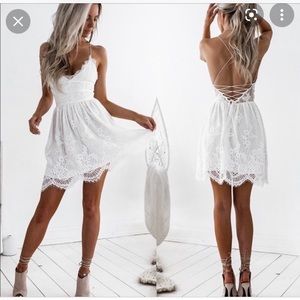 Lace dress with corset back